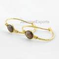 925 Silver Earrings, Smoky Quartz Gemstone 18k Gold Earrings For Women